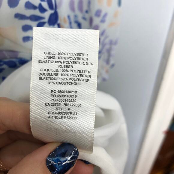 Wilfred Aritzia Tempest Mini Dress Floral Square Neck Smocked Bodice M - Picture 11 of 11